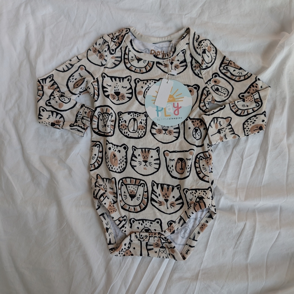 Little Sleepies Lions, Tigers, & Bears Long Sleeve Bodysuit 6-12